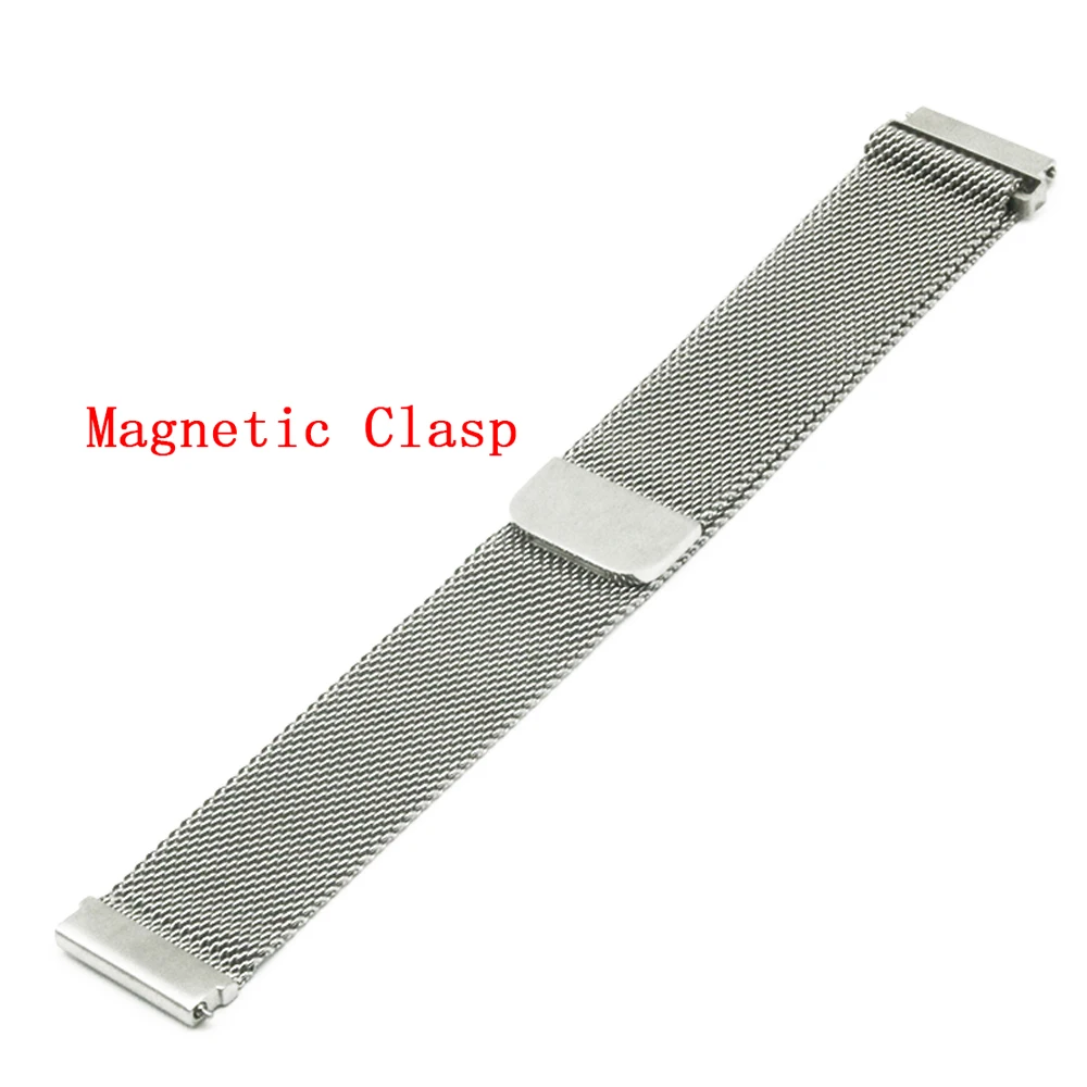 Stainless Steel Watch Band 16mm 18mm 20mm 22mm 23mm for Citizen Magnetic Clasp Strap Quick Release Loop Belt Bracelet Black