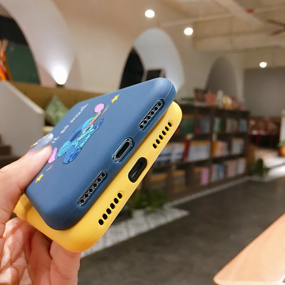 Cute cartoon Stitch Colored Drawing Soft TPU Case For iPhone XS XR MAX X 6 6S 7 8 Plus |