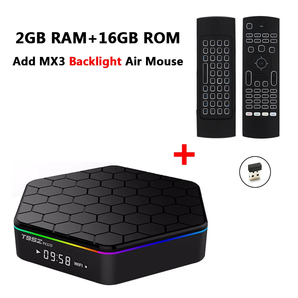 Smart Android 7,1 ТВ приставка T95Z Plus 3 ГБ 32 ГБ Amlogic S912 Восьмиядерный 2,4 г/5 ГГц WiFi Bluetooth медиаплеер 4K HD H.265 телеприставка - Цвет: 2GB 16GB add MX3-L