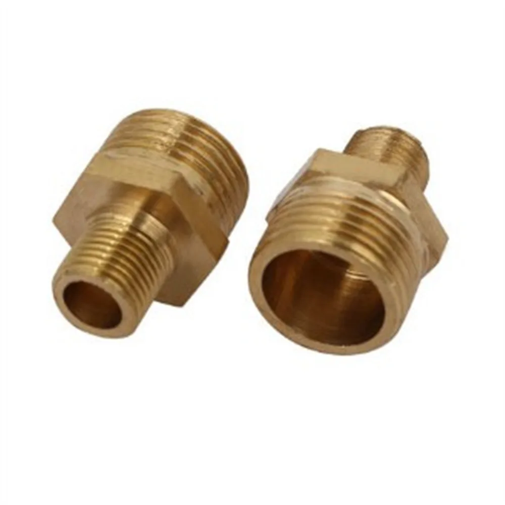 

2 Pcs 3/8BSP x 1/8BSP Male Thread Brass Hex Nipples Pipe Fittings Connectors