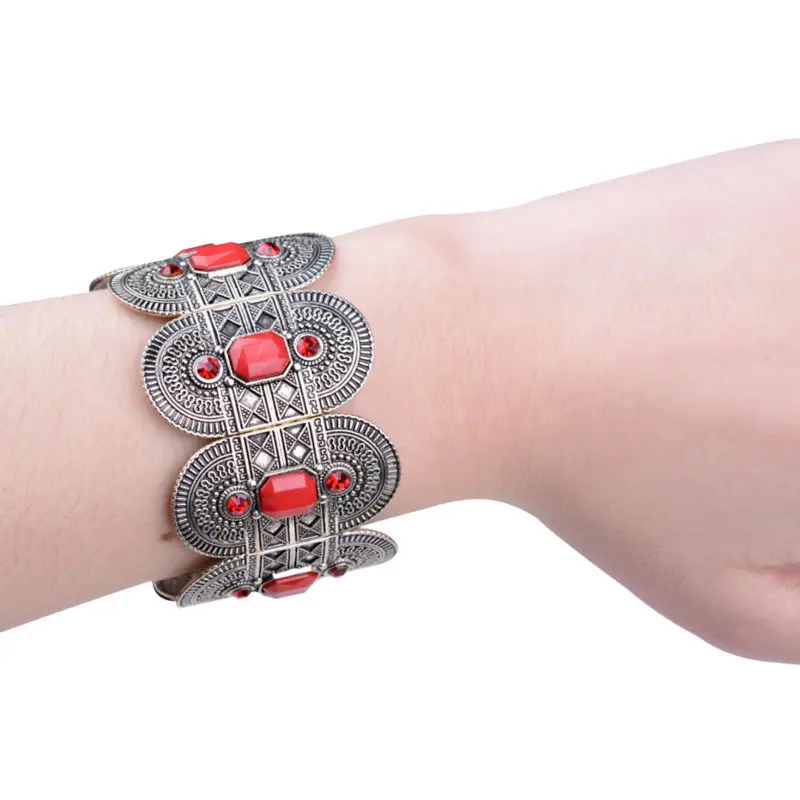 Модный винтажный старинный золотой тибетский серебряный ажурный браслет