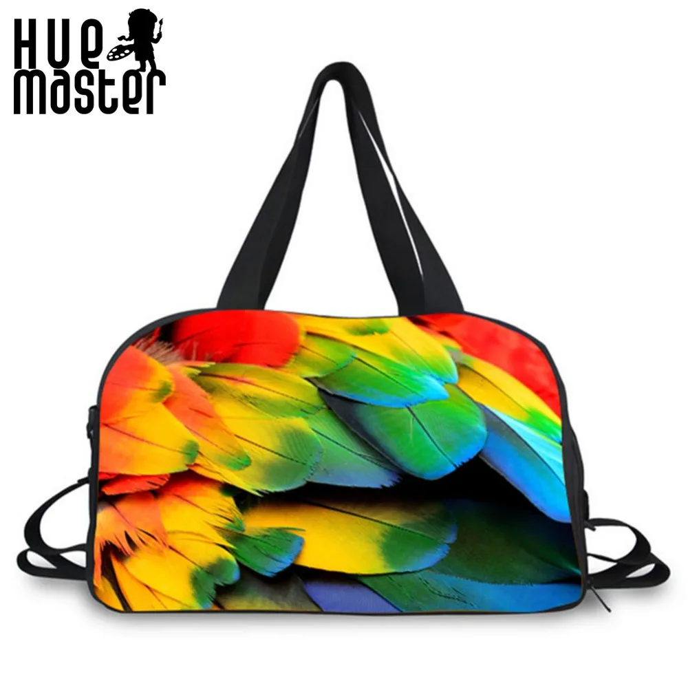 Дизайнерская вместительная спортивная сумка с узором в виде попугаев дорожные