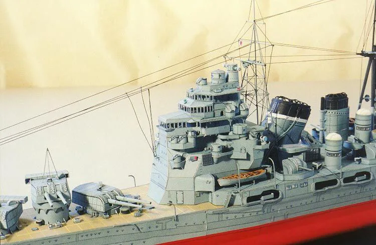 Японская модель тяжелого круизера Kaohsiung Takao 3D из бумаги 81 см для самостоятельной
