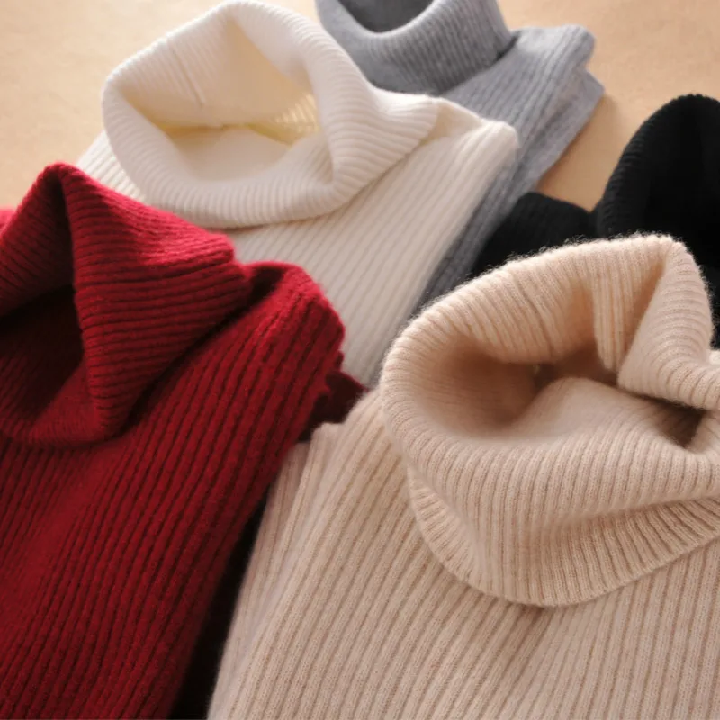 JECH Winter Women Cashmere Wool Turtleneck Slim Sweaters 2018 Fashion Casual Solid Pullovers Sweater Female Plus Size Knitted | Женская