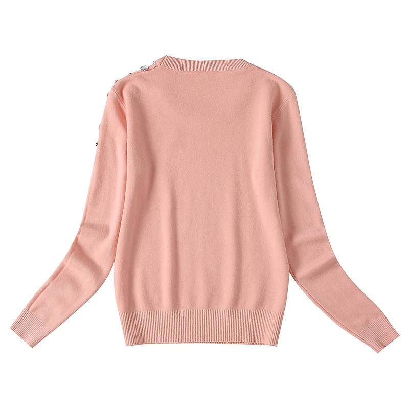 ALPHALMODA Модный женский свитер с тяжелой ручной работой модный кристаллами