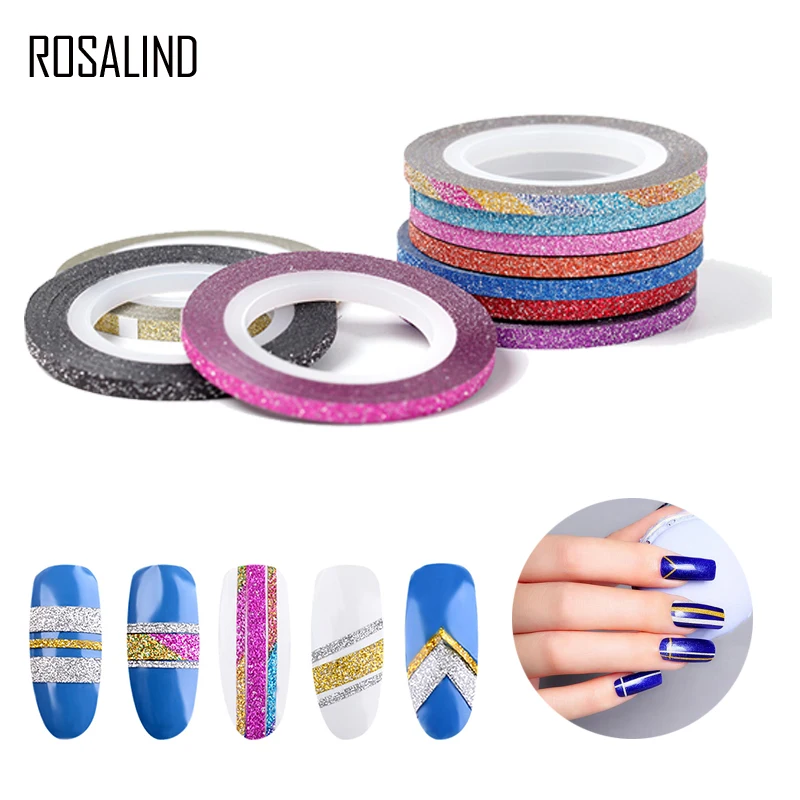 10 рулонов/партия блестящие наклейки для дизайна ногтей|striping tape line|tape line10 rolls |