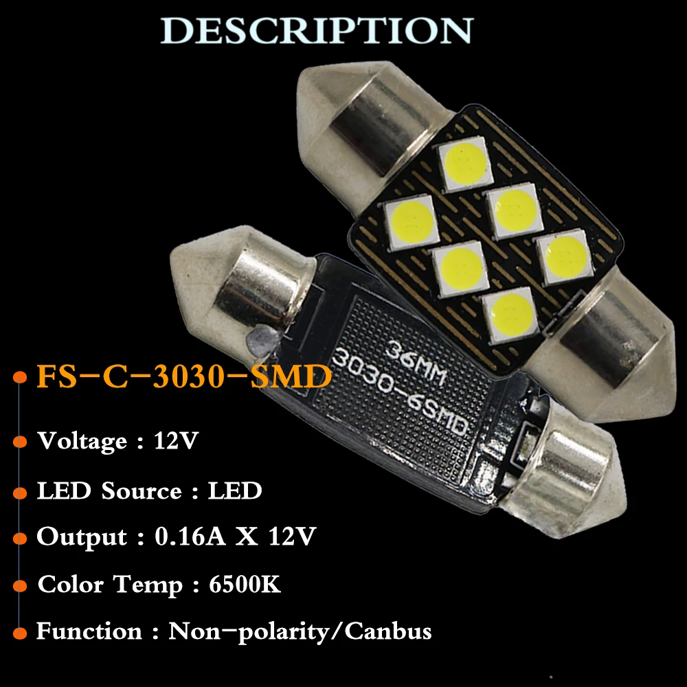 Y 30X высокое качество 31/36/39/41 мм C5W C10W супер яркий 3030 SMD Автомобильный светодиодный
