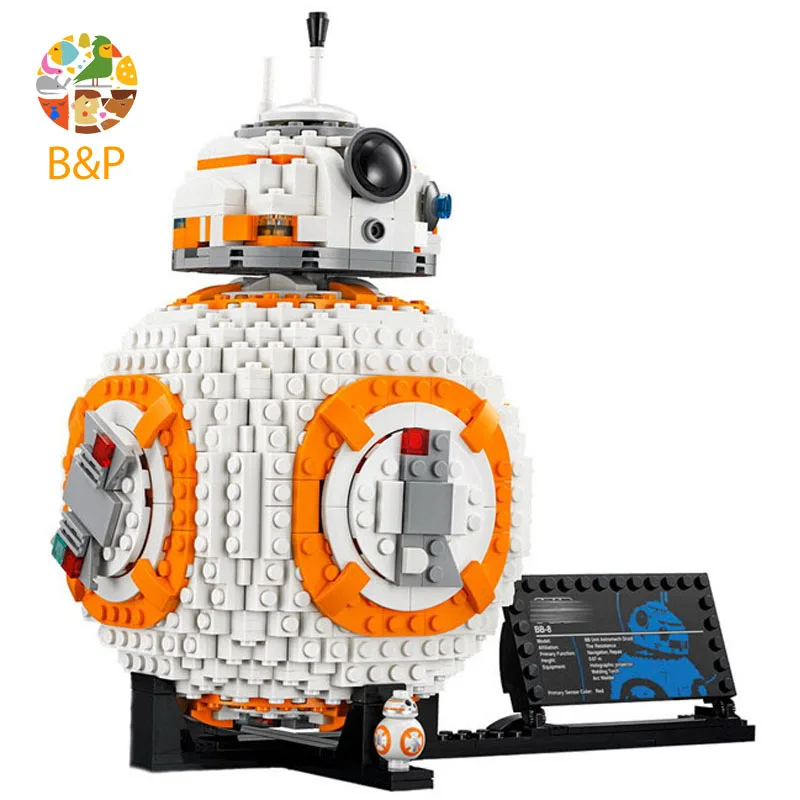 75187 1106 шт Звездные серии войны Межзвездный детектор BB-8 модель строительные блоки