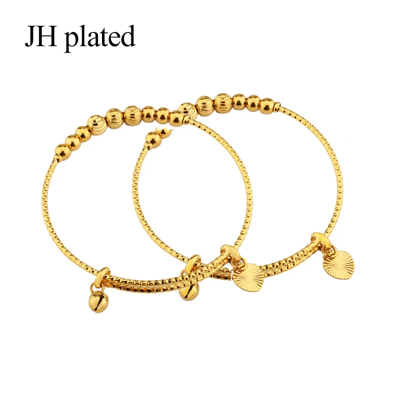 JHplated, Африканский, Эфиопский, Дубай, модный, золотой цвет, колокольчик, браслеты, ювелирные изделия для женщин, вечерние, свадебные подарки, растягивающийся браслет, свободный размер