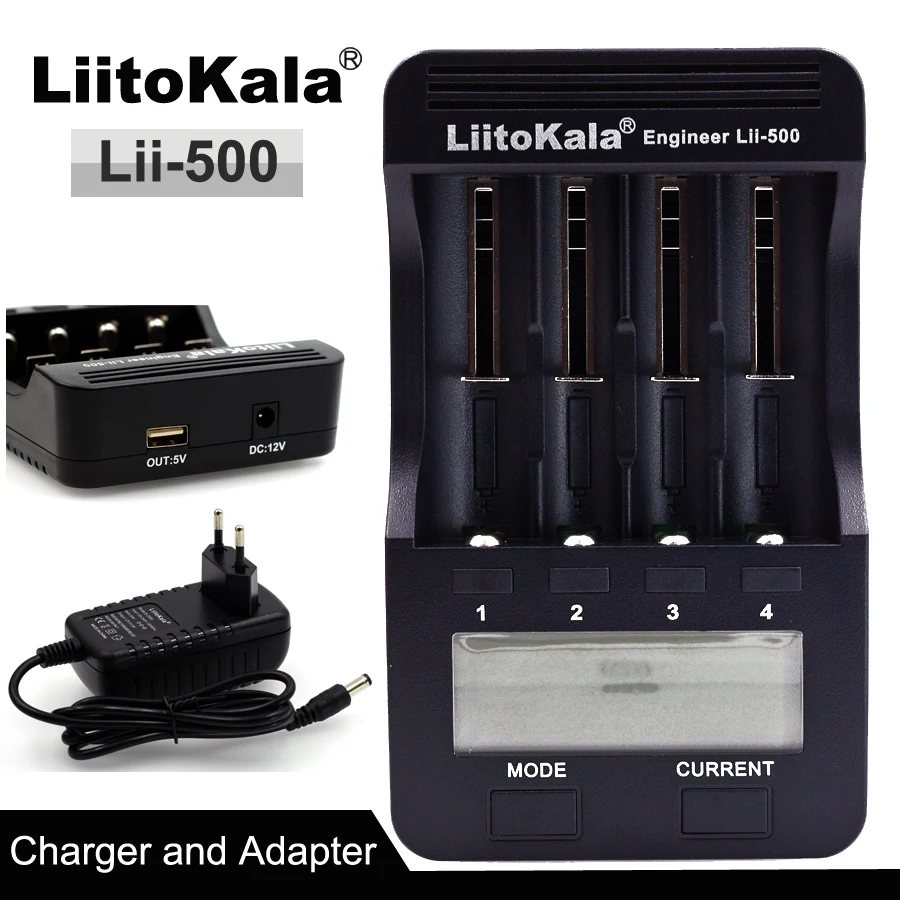 

2021 Liitokala Lii-500 NiMH Battery Charger,3.7V 18650 26650 18350 16340 18500 14500 1.2V AA AAA 5V output LCD smart Charger