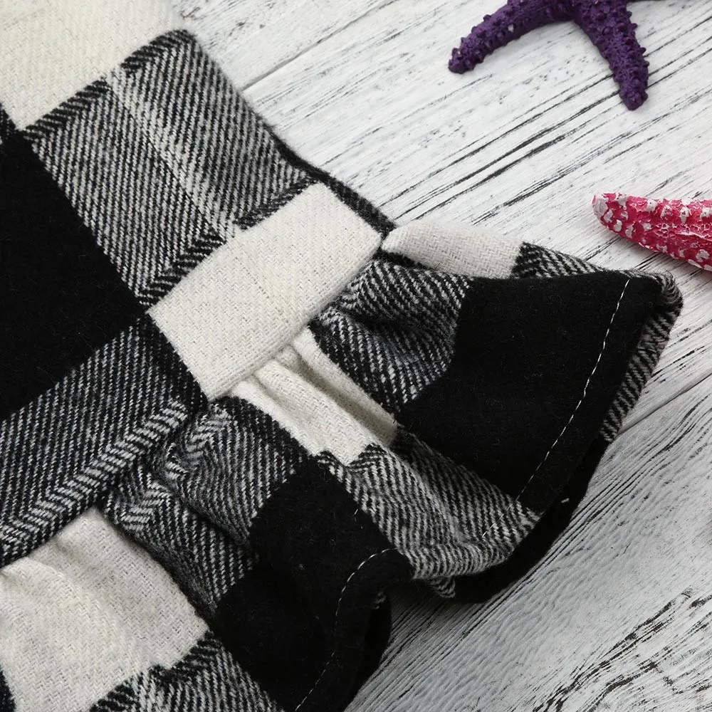 0-4T Baby Kid Girl Dress Ruffle Sleeveless Outerwear Plaid Vest Outfit Toddler Zipper Party Children Clothes BFOF | Детская одежда и