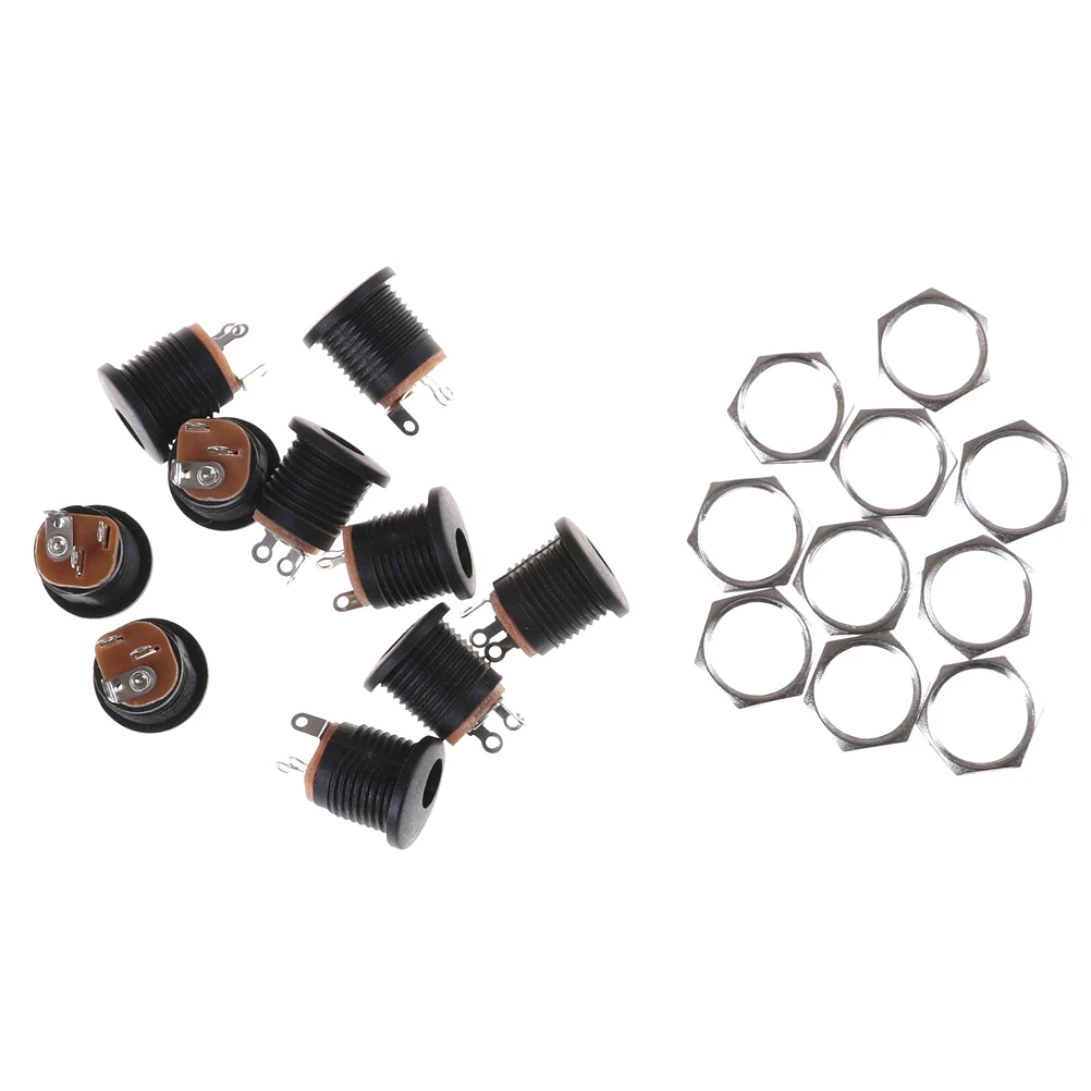 10PCS DC-022 DC Power Supply Jack Socket Female Panel Mount Connector 5.5X 2.5mm Plug Adapter | Обустройство дома