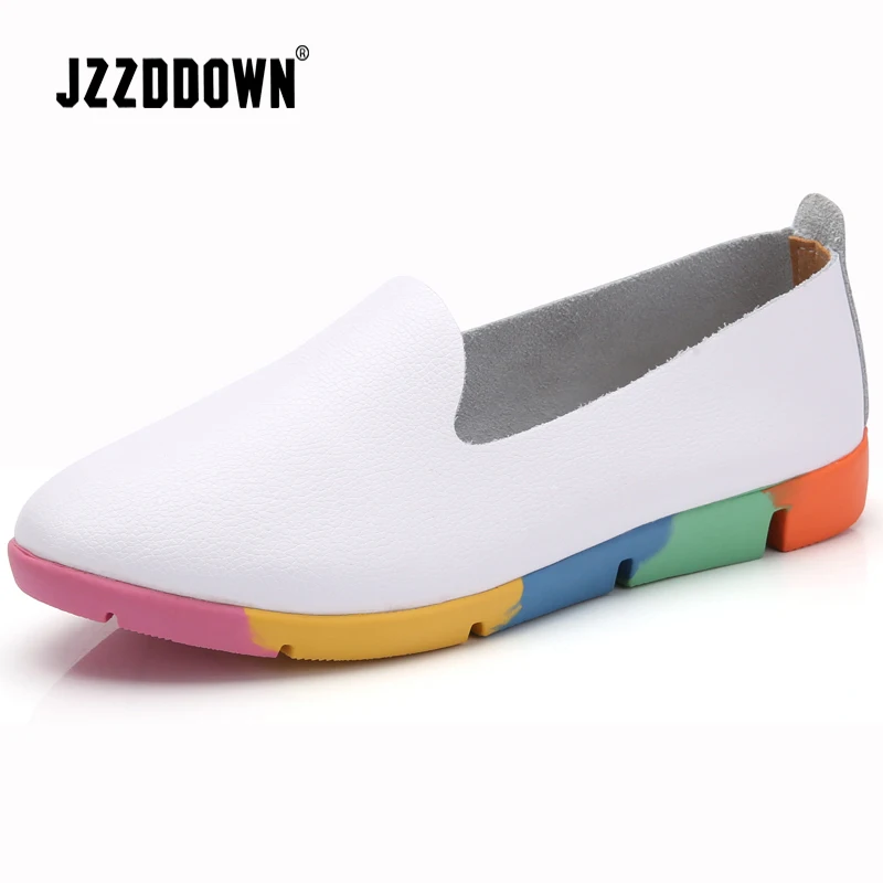 Женская обувь Jzzddown из натуральной кожи женская на плоской подошве без застежек