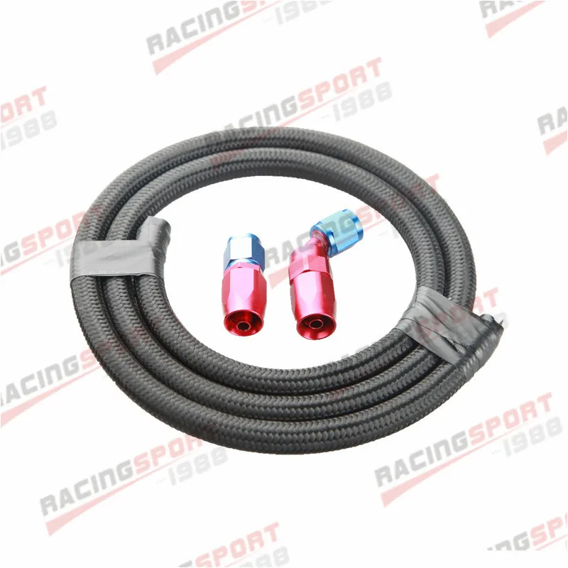 

Nylon Cover Braided -10 AN10 Oil Fuel Gas Line Hose 1M + Swivel Hose End Fitting