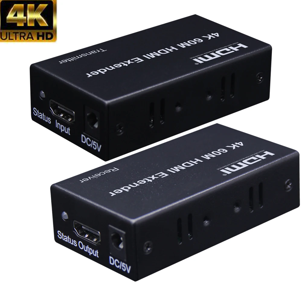 HDMI удлинитель 60 m 4 K hdmi повторитель по Cat 6 Cat5e Ethernet кабели для ПК DVD Sky HD Box PS3 PS4