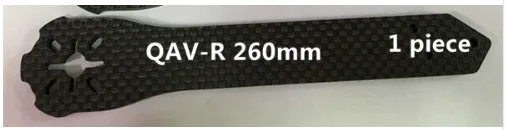 QAV-R FPV гоночный Квадрокоптер " 5" " DIY Мини Дрон кросс гоночный Квадрокоптер 180 мм/220 мм/260 мм рама из чистого углеродного волокна 5045V2 опора - Цвет: 260mm arm1piece