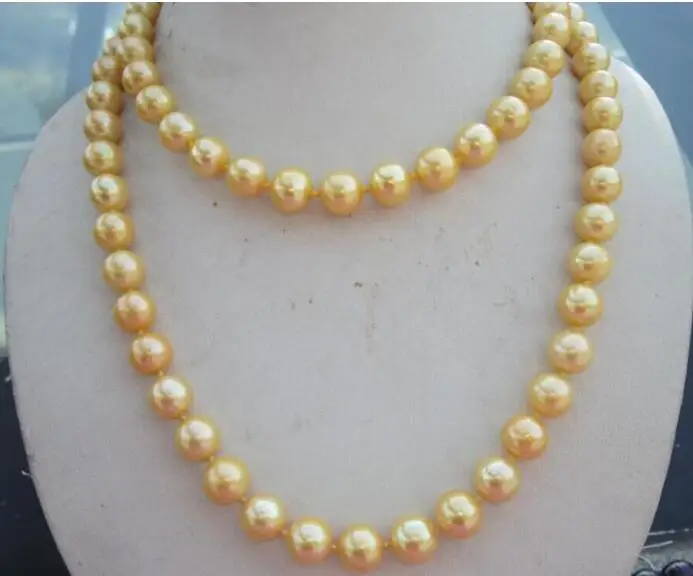 

Natural AAA 10-11mm south pearl necklace 35" yellow clasp