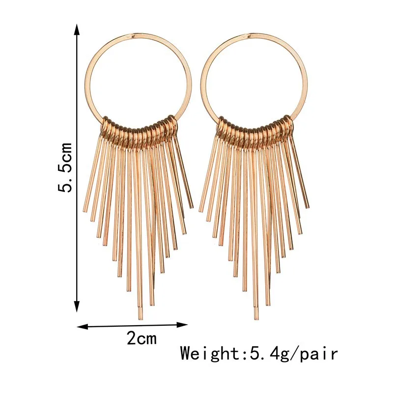 gold color rivet tassel punk metal fashion nightclub Stud Earring Women | Украшения и аксессуары