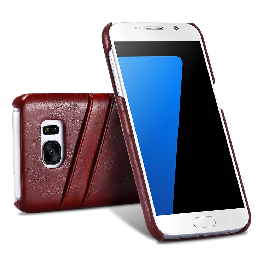 Кожаный чехол KISSCASE для Samsung Galaxy S8 s8 Plus S6 Edge гладкий Чехол Оли восковые слоты карт