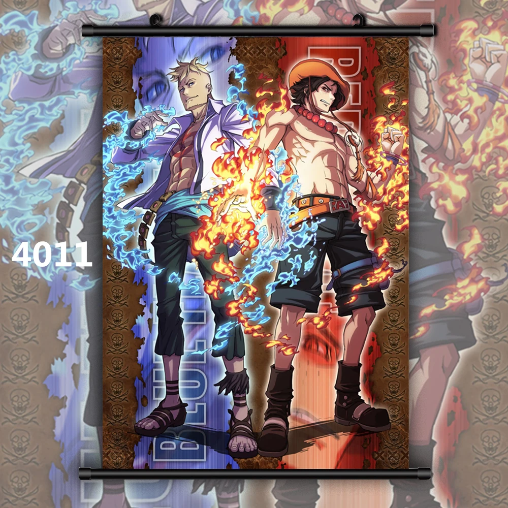 4011 One piece Portgas D Ace Луффи Аниме Манга настенный плакат свиток - Цвет: 4011