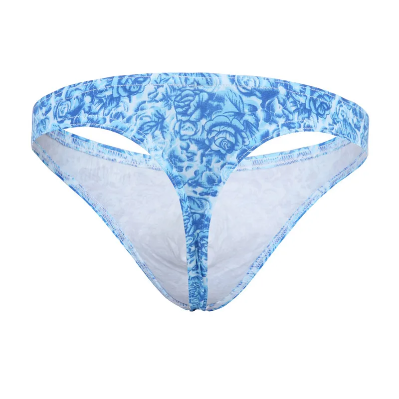 1PCS WJ Brand Cotton Thong Men Sexy Underwear Personalized Printed Penis Pouch G-string Plus Size S/M/L/XL |