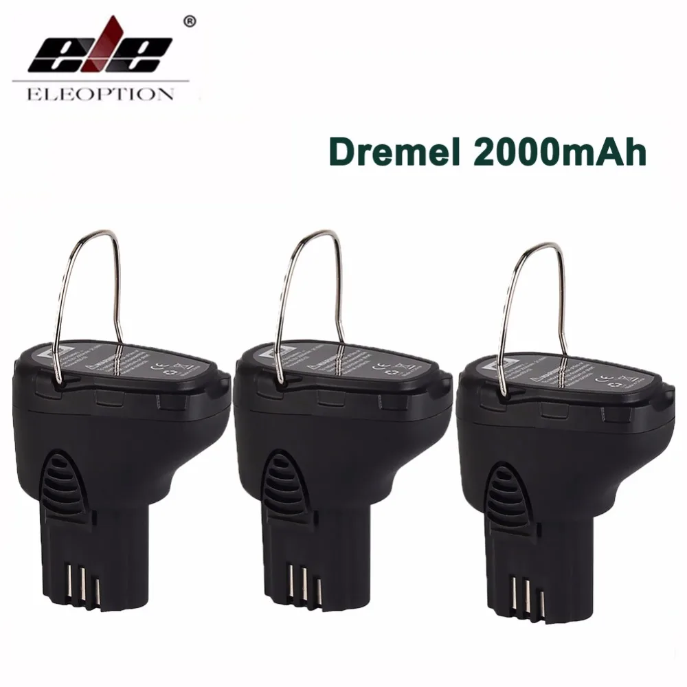 3x Eleoption 10,8 В 8001-01 Замена Батарея для Dremel 855-01 855-02 8000-01 8001-02 литий-ионный аккумулятор 2000 мАч