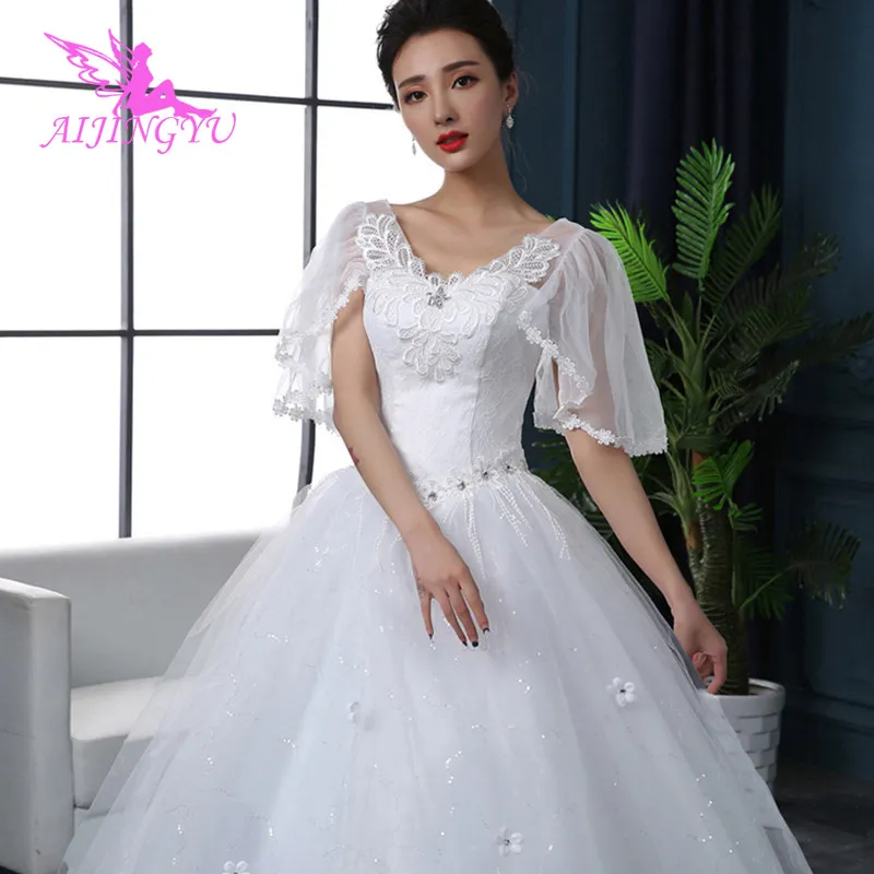 

AIJINGYU 2021 2020 custom made Customized new hot selling cheap ball gown lace up back formal bride dresses wedding dress FU216