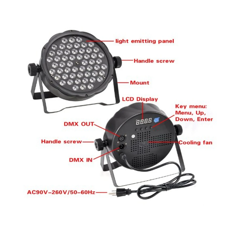 DJ 54 Светодиоды Par софит RGBW Вт AC110V 220 V DMX512 Strobe лазерный проектор сценический эффект