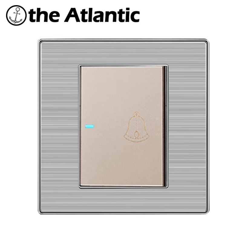 Atlantic 1 Gang роскошный переключатель дверного звонка кнопочный настенный