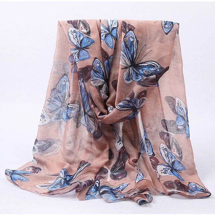 500pcs/lot new fashion beautifully vintage butterfly print scarf shawl pashmina/butterfly scarves |