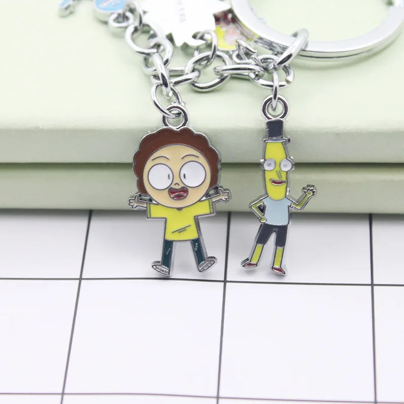 Rick and marty аниме металлический брелок Рик Санчез и Морти Смит 3D красочная печать W/Аксессуары для косплея для подарка Colletion