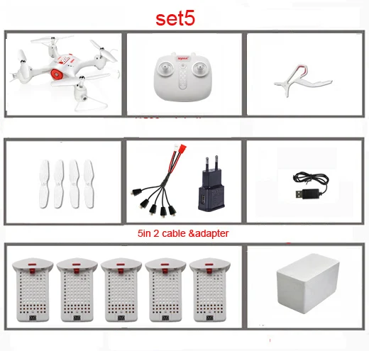 SYMA X23W мини набор высота RC вертолет Квадрокоптер Дрон FPV Wifi в режиме реального времени Трансмиссия Безголовый режим Hover дроны - Цвет: Set 5