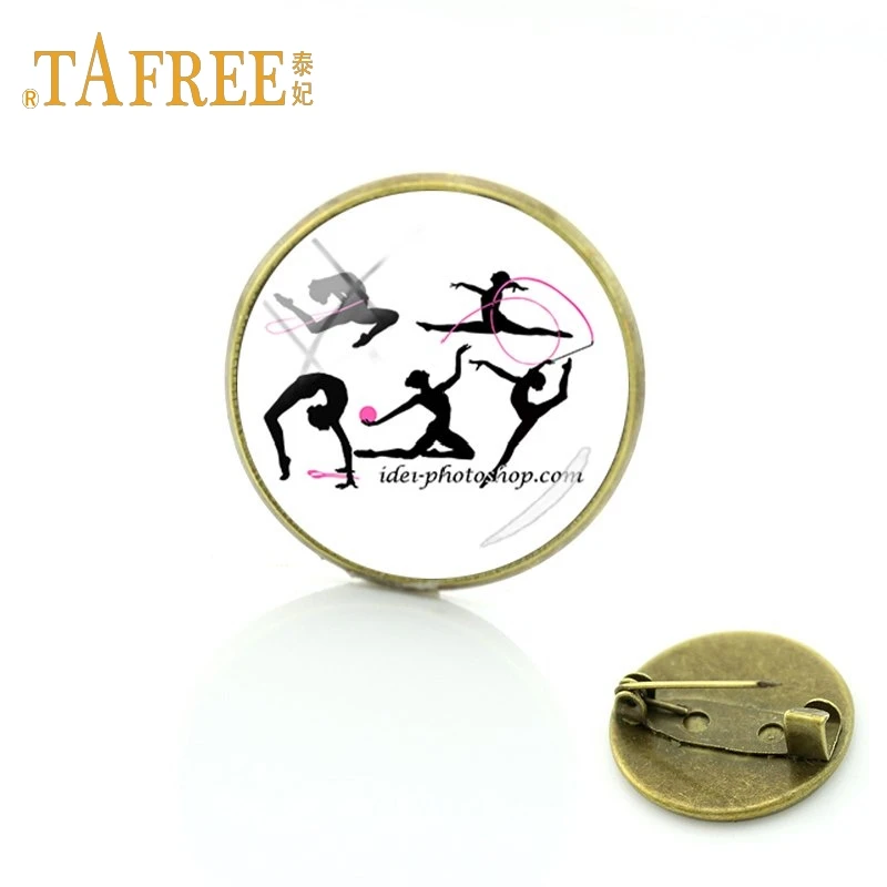 GY180 TAFREE гимнастика движется стеклянный кабошон купольная художественная картина брошь для любителей спорта памятная брошь аксессуары для одежды Ювелирные изделия GY172 - Окраска металла: GY180