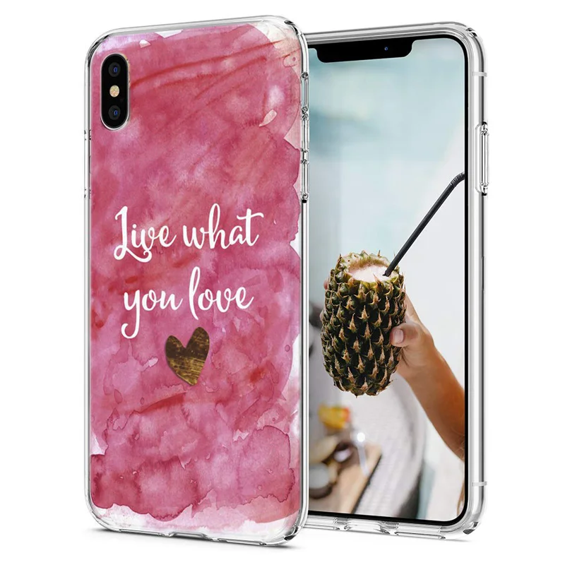 Мягкий чехол для телефона iPhone X XS XR чехлы из ТПУ цветной цветочный пейзаж узор Fundas