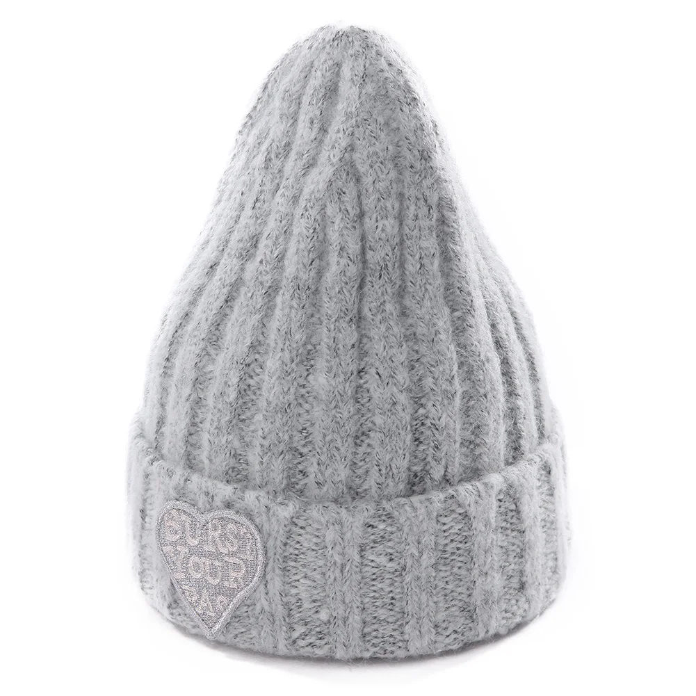 FANCET зимние теплые акриловые шапочки для девочек Skullies Love Heart с вышивкой, мягкие для женщин, Молодежные милые бонеты Gorros, женские 89260