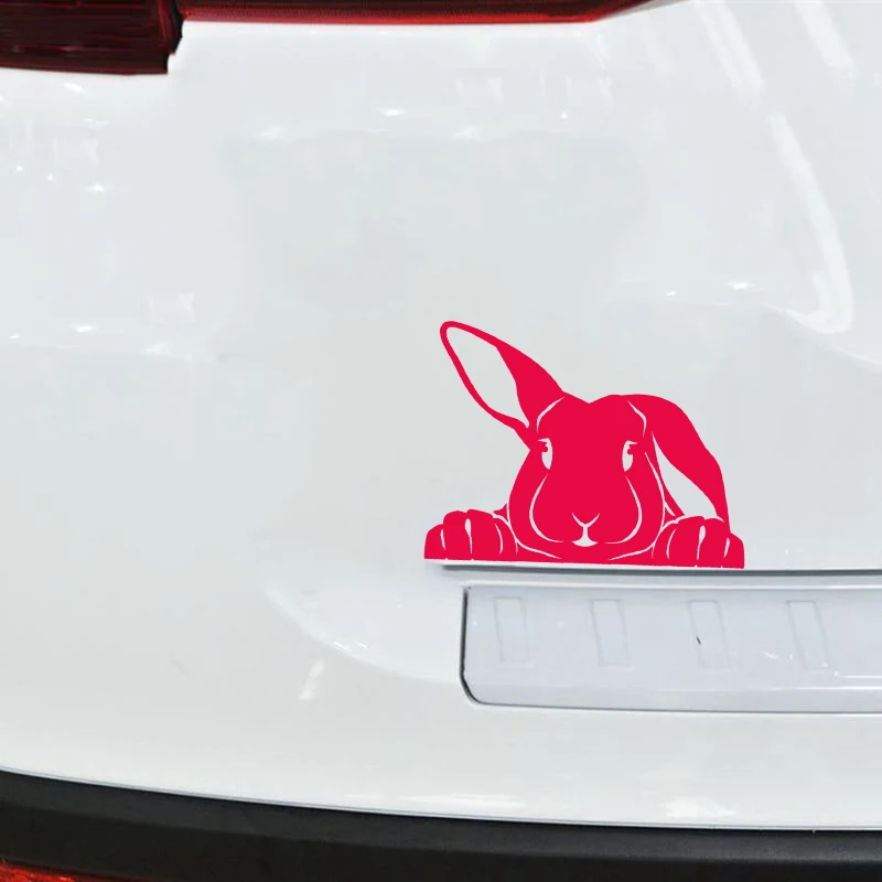 15*11 см Peeking Bunny милый кролик Виниловая наклейка для помещений и улицы автомобильные аксессуары виниловые наклейки для украшения автомобиля