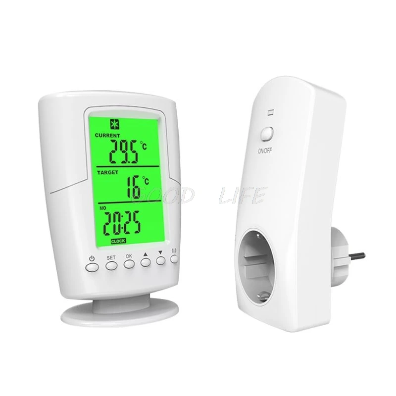 

Digital Wireless Wifi Thermostat Room Temperature Controller Heating Cooling Function with Remote Control + LCD Backlight