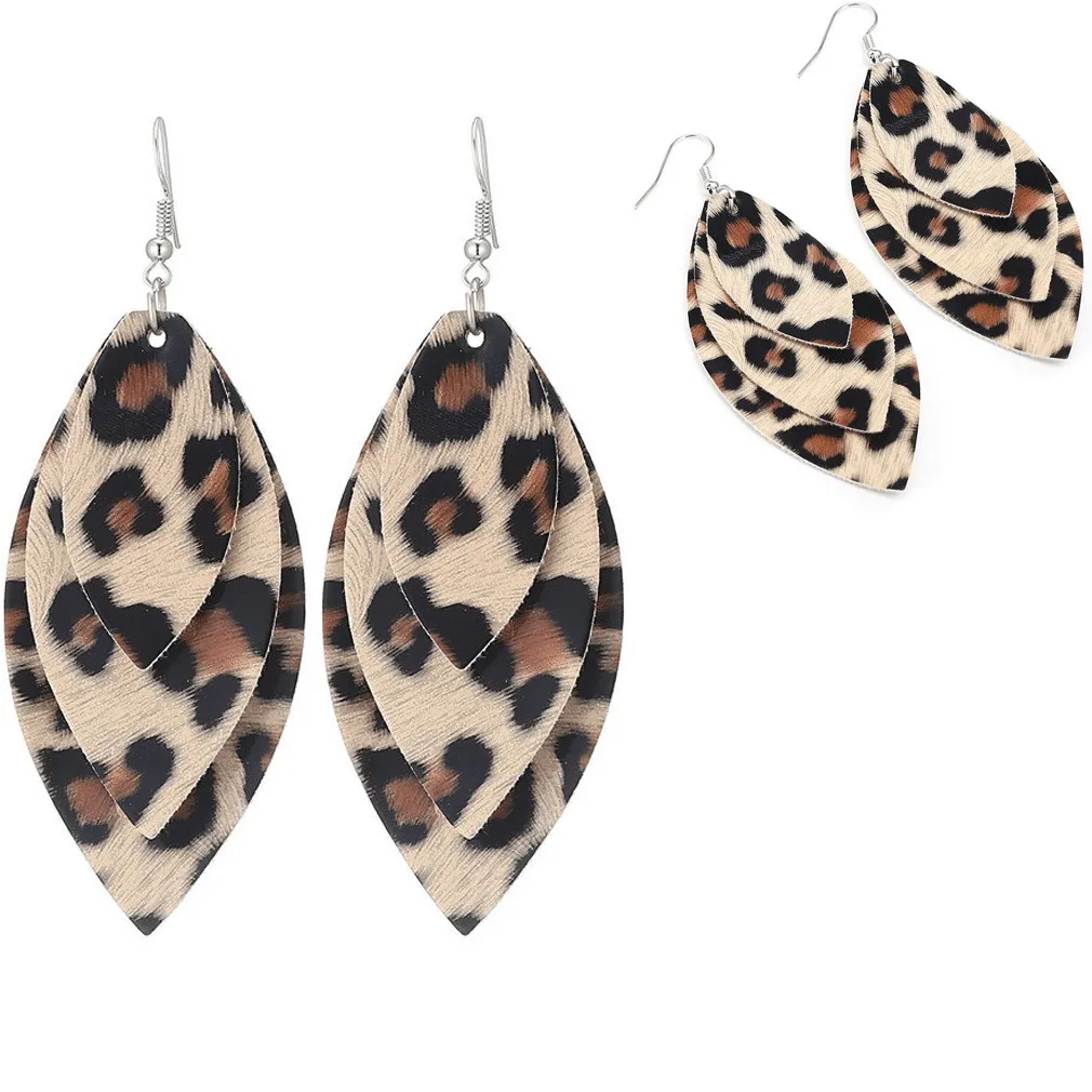 Women Multiple Colors Hook Earrings Jewelry Leather PU Faux Leaf Water Drop 2019 Fashion | Украшения и аксессуары