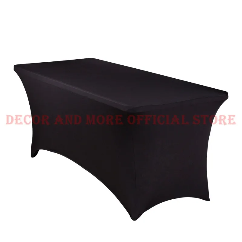 

10PCS 6Ft/8Ft Spandex Rectangular Fitted Tablecloth Decoration Hotel Banquet Wedding Stretch Table Cover White/Black Wholesale