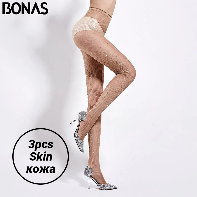 Diamond Skinx3 BONAS, 6 шт., женские ажурные колготки с открытой промежностью, сексуальные, горячие, бриллиантовая сетка, нейлоновые колготки, чулки, женские, женские, тонкие, HollowCollant Femme - Цвет: Diamond Skinx3