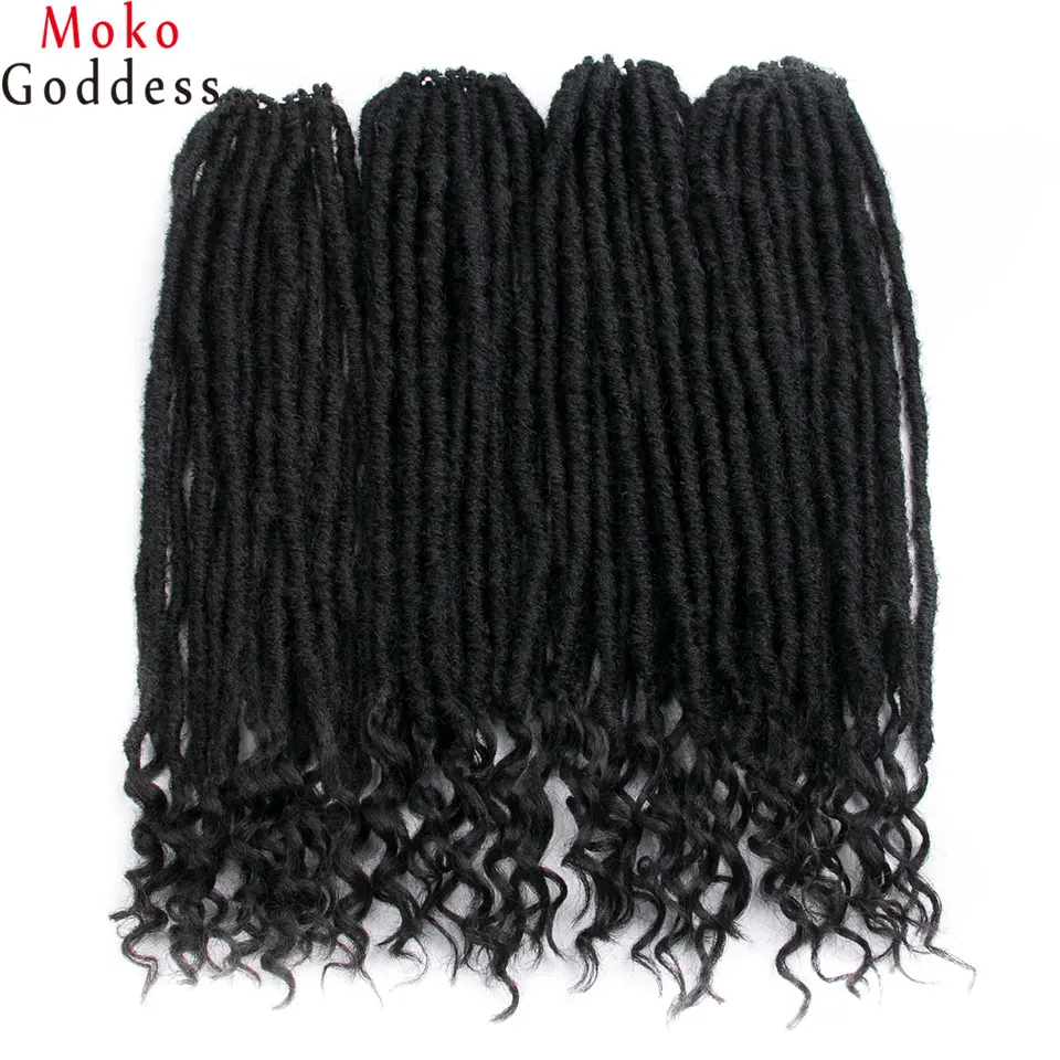 Mokogoddess вязание крючком волосы для наращивания Faux locs вьющиеся плетеные пряди плетение волос оптом синтетические волосы Омбре косы