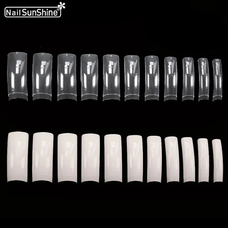 Полный ТИПСЫ 500 накладные ногти Capsule Ongle прозрачный белый Ongles украшения ногтей Французский плоской конструкции Акриловые Ложные Nail