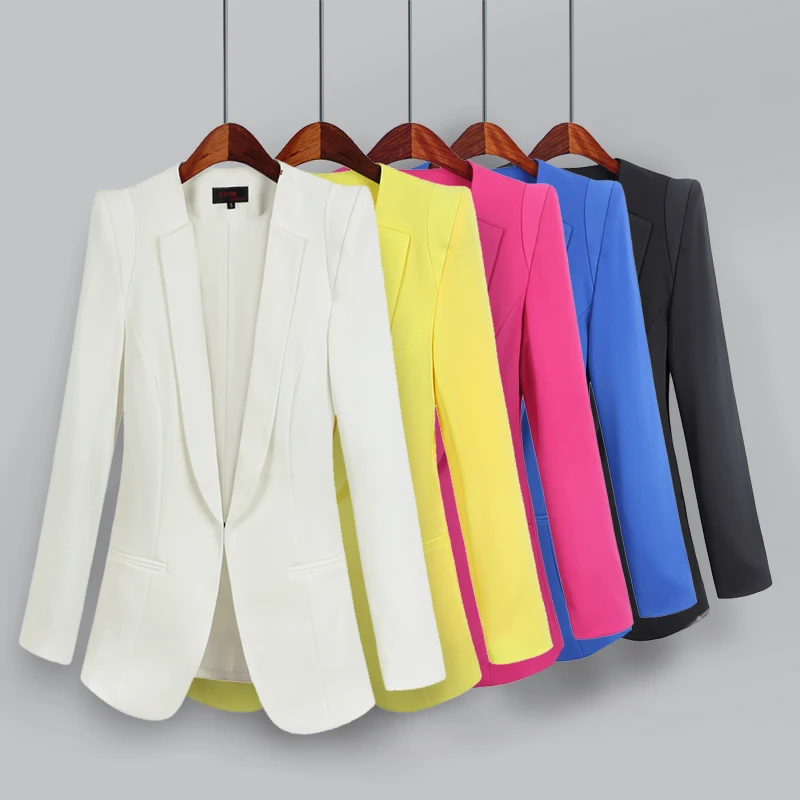 

New Plus Size Womens Business Suits Spring Autumn All-match Women Blazers Jackets Short Slim Long-sleeve Blazer Women Suit 5XL