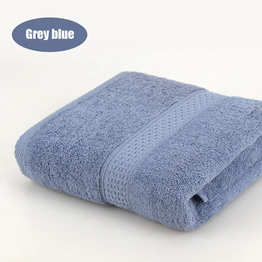 Gray Blue Супер абсорбирующее большое полотенце из чистого хлопка, банное полотенце 70*140, плотное мягкое полотенце для ванной комнаты, удобное пляжное полотенце, 15 цветов - Цвет: Gray Blue