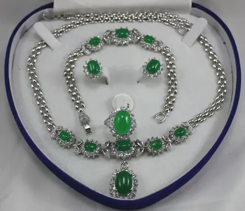 Женский набор украшений аниме колье браслет серьги кольцо покрытое AAA