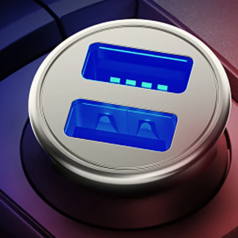 4.8A автомобильное зарядное устройство адаптер металлический двойной USB