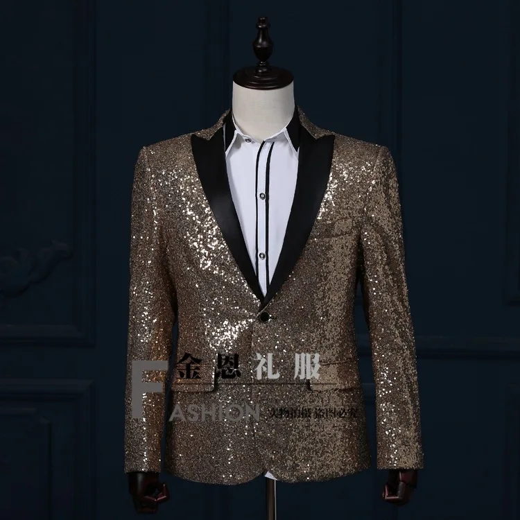 Новый мужской блесток Куртка Блейзер пальто костюм для свадьбы и выпускного