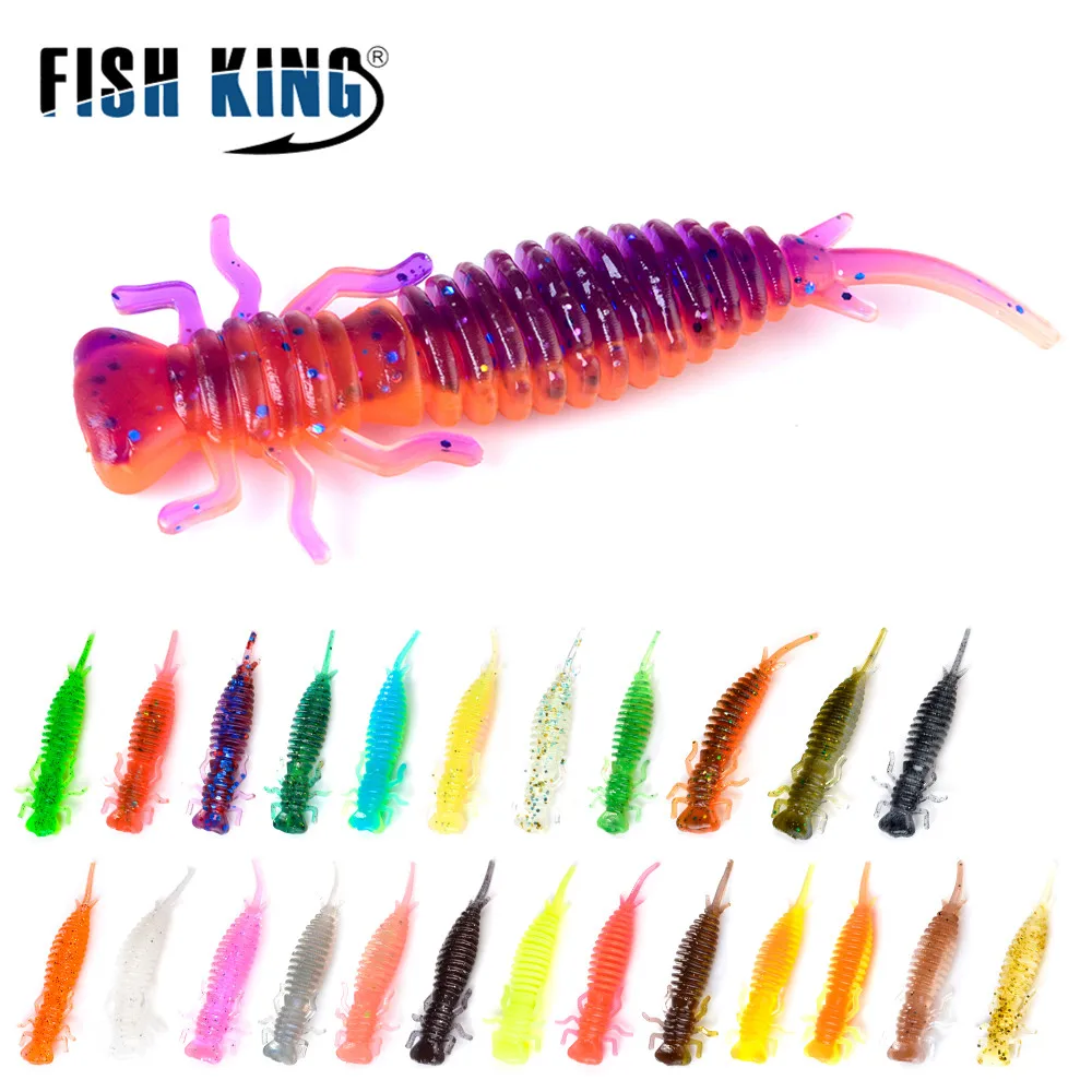 Larva Soft Lures 50mm 76mm 89mm Artificial Lures Fishing Worm Silicone Bass Pike Minnow Swimbait Jigging Plastic Baits