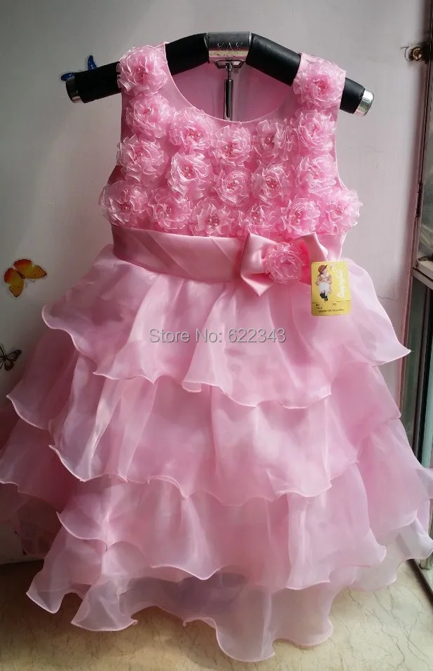 Wholesale Fantasia Infantil Little Girls Pageant Dresses Fantasy Kids Princess Flower Girl Dress New 2014 Free Shipping 3 Colors | Свадьбы и