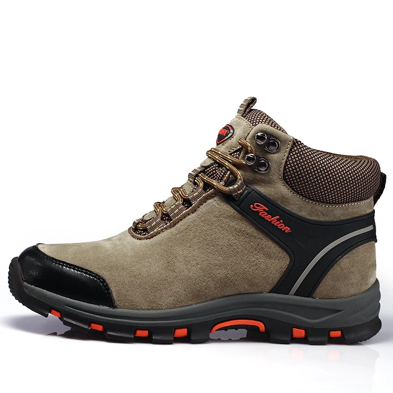 Autumn and winter Men Boots Warm Snow Suede leather outdoor Work boots Footwear Fashion Rubber Ankle | Обувь